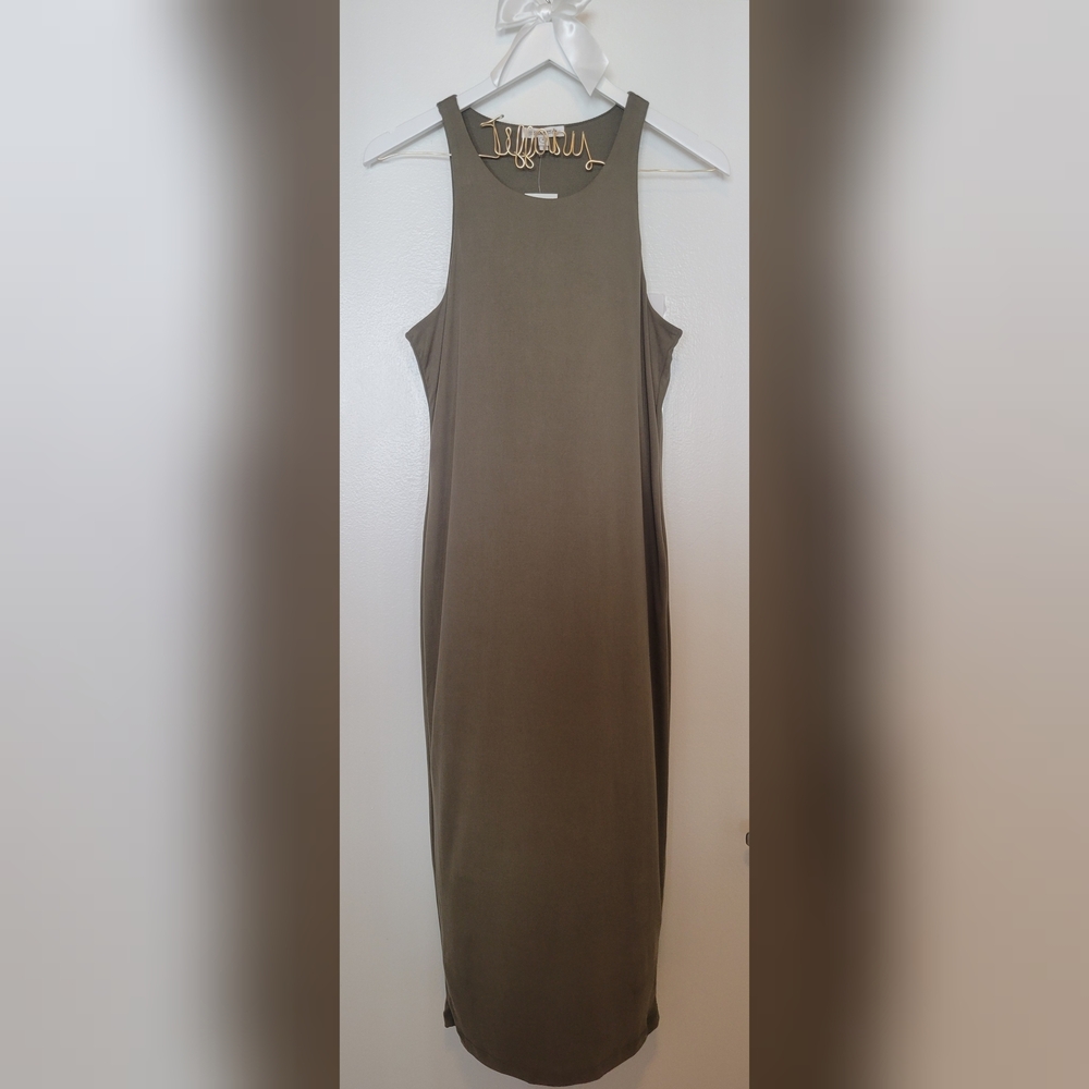 Good American Khaki Midi Dress